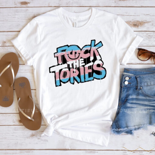 Trans Flag Colours Fuck The Tories T-Shirtt