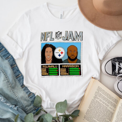 Troy Polamalu and James Harrison Pittsburgh Steelers Homage NFL Retired Jam TShirt