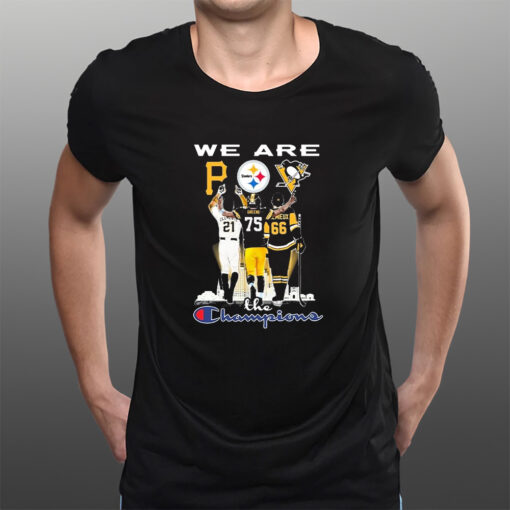 We Are The Champion Pittsburgh Sports Teams Clementa Greene And Lemieux Signatures T-Shirtt