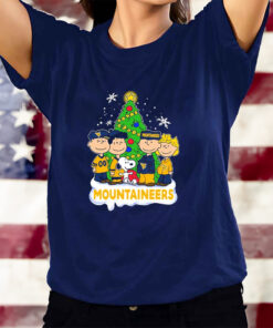 West Virginia Football X Peanuts Characters Happy Christmas T-Shirts