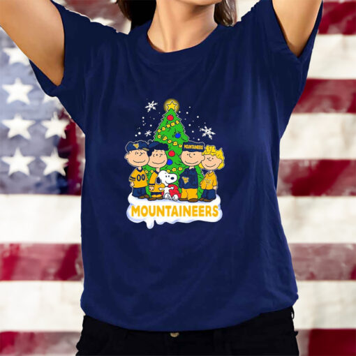 West Virginia Football X Peanuts Characters Happy Christmas T-Shirts