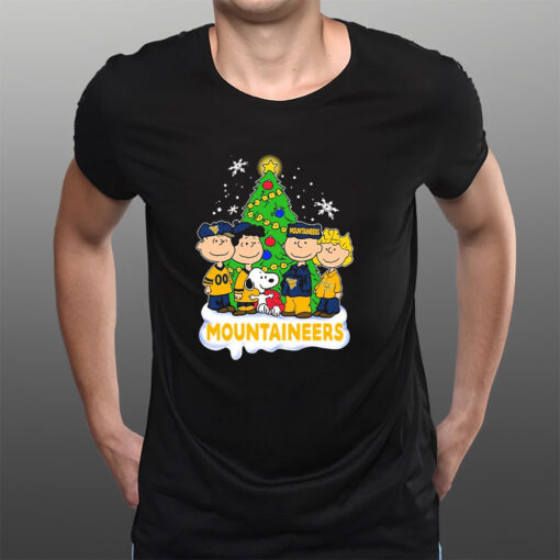 West Virginia Football X Peanuts Characters Happy Christmas T-Shirtt