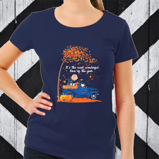 West Virginia Football X Peanuts Snoopy And Charlie Brown It’s The Most Wonderful Time Of The Year T-Shirt