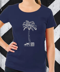 Women’S Casual Christmas Palm Tree And Gift Sweat T-Shirt