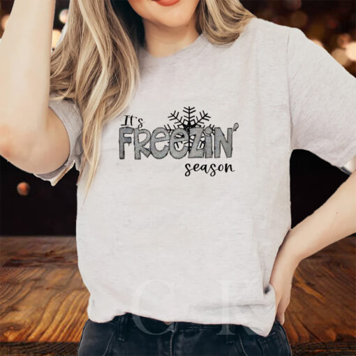 Women’S Casual Freezin’ Season Printed Long Sleeve Sweat T-Shirt