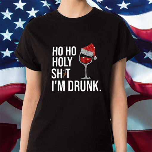 Women’S Ho Ho Holy Shit I’M Drunk Printed Casual Shirt