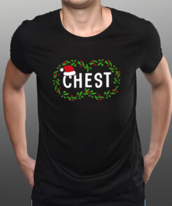 Women’s Chest Nuts Fun Christmas Couples Printed T-Shirts