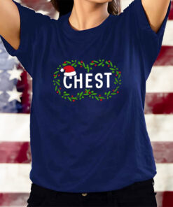 Women’s Chest Nuts Fun Christmas Couples Printed T-Shirtt