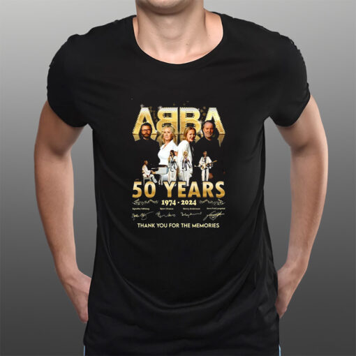 Abba 50 Years 1974 – 2024 Thank You For The Memories T-Shirt