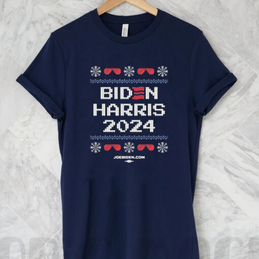 Biden Harris Cross Stitch Navy Crewneck Sweater T-Shirt