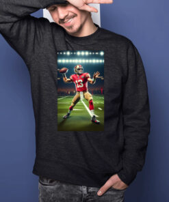 Brock Purdy San Francisco Quarterback Throwing Football Fan T-Shirtt