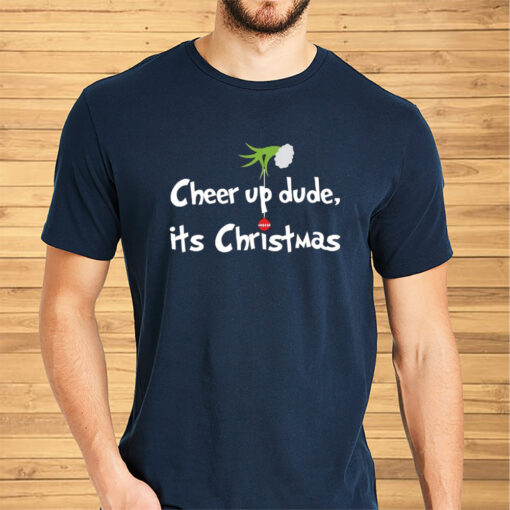 Cheer Up Dude It’s Christmas Green Monster Print Sweat Shirt