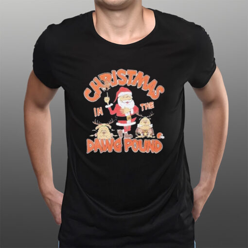 Cleveland Browns Santa Christmas In The Dawg Pound T-Shirts