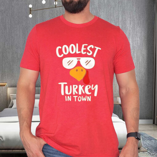 Coolest Turkey In Town Thanksgiving Sweat T-Shirt