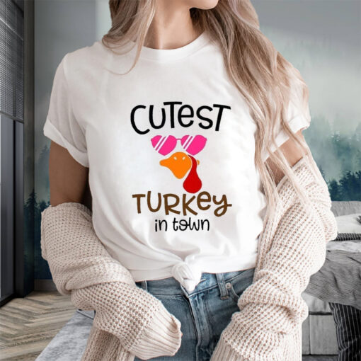 Cutest Turkey In The Town Printed Sweat T-Shirts