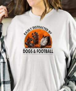 Easily Distracted By Dogs And Football Sweat T-Shirt