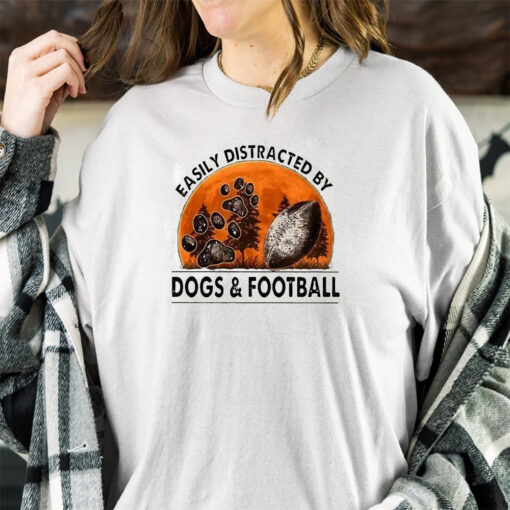 Easily Distracted By Dogs And Football Sweat T-Shirt