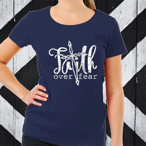 Faith Over Fear Printed Crewneck Sweat TShirt