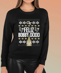 Georgia Tech Feliz Bobby Dodd Ugly Christmas T-Shirt