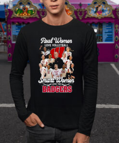 Real Women Love Volleyball Smart Women Love The Badgers T-Shirt