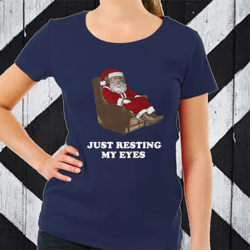 Santa Just Resting My Eyes Tacky TShirt