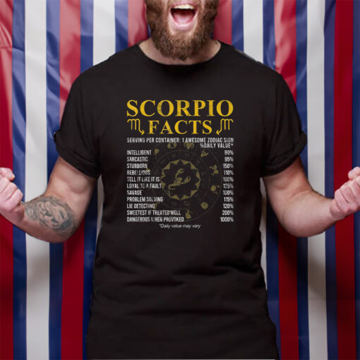 Scorpio Facts Horoscope Birthday Celebrant T-Shirt