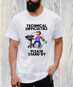 Simpsons Character Technical Difficulties Please Stand By T-Shirt