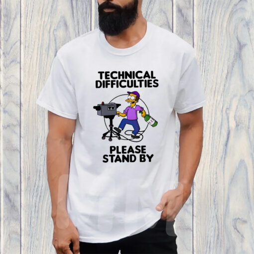 Simpsons Character Technical Difficulties Please Stand By T-Shirt