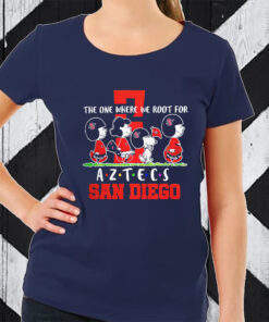 Snoopy And Woodstock The One Where We Root For San Diego Aztecs T-Shirt