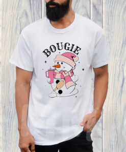 Snowman Santa Hat Bougie pink Christmas light T-Shirt