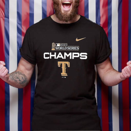 Texas Rangers Nike 2023 World Series Champions Trophy T-Shirt