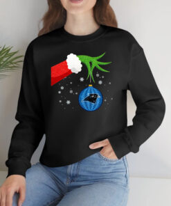 The Grinch Christmas Ornament Carolina Panthers Long Sleeve T-Shirts