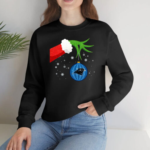 The Grinch Christmas Ornament Carolina Panthers Long Sleeve T-Shirts