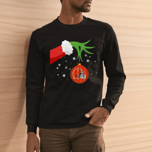 The Grinch Christmas Ornament Cleveland Browns Long Sleeve Shirt