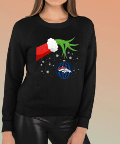 The Grinch Christmas Ornament Denver Broncos Long Sleeve T-Shirt