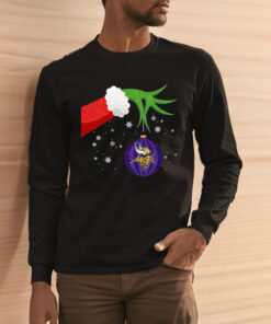 The Grinch Christmas Ornament Minnesota Vikings Long Sleeve Shirts