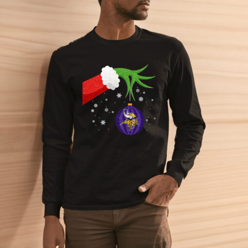 The Grinch Christmas Ornament Minnesota Vikings Long Sleeve Shirts