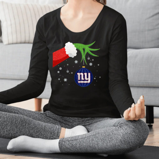 The Grinch Christmas Ornament New York Giants Long Sleeve Shirts