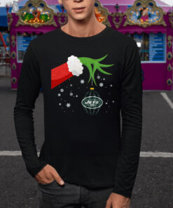 The Grinch Christmas Ornament New York Jets Long Sleeve T-Shirt