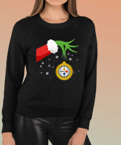 The Grinch Christmas Ornament Pittsburgh Steelers Long Sleeve T-Shirt