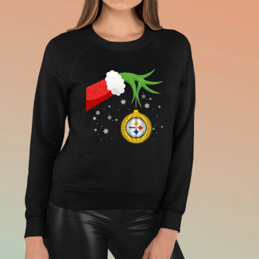 The Grinch Christmas Ornament Pittsburgh Steelers Long Sleeve T-Shirt