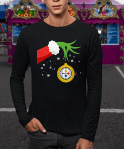 The Grinch Christmas Ornament Pittsburgh Steelers Long Sleeve TShirt