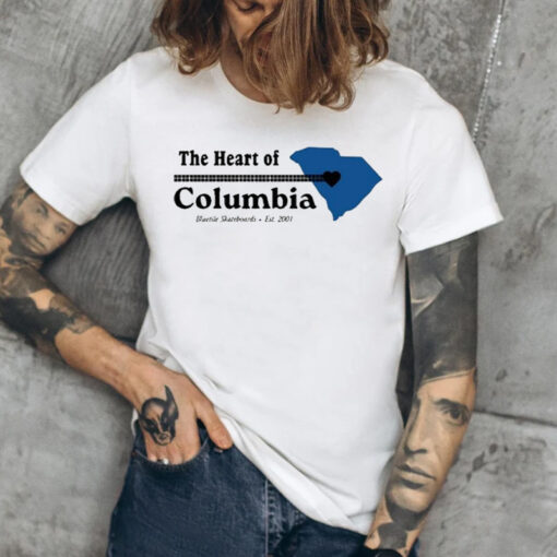 The Heart Of Columbia Bluetile Skateboards Est. 2001 Shirts