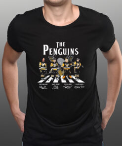 The Penguins Abbey Road Erik Karlsson Sidney Crosby Tristan Jarry And Evgeni Malkin Signatures T-Shirts