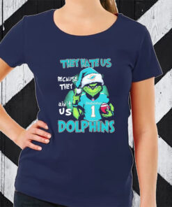 They Hate Us Because Ain’t Us Miami Dolphins The Grinch Christmas TShirt