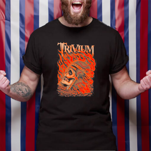 Trivium Heavy Metal Holiday Flaming Skull T-Shirt