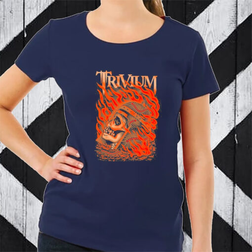 Trivium Heavy Metal Holiday Flaming Skull TShirt