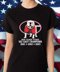 UGA Mascot Georgia Bulldogs Back To Back To Back SEC East Champions Shirt