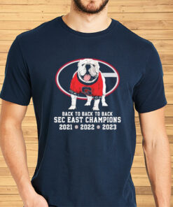 UGA Mascot Georgia Bulldogs Back To Back To Back SEC East Champions Shirts