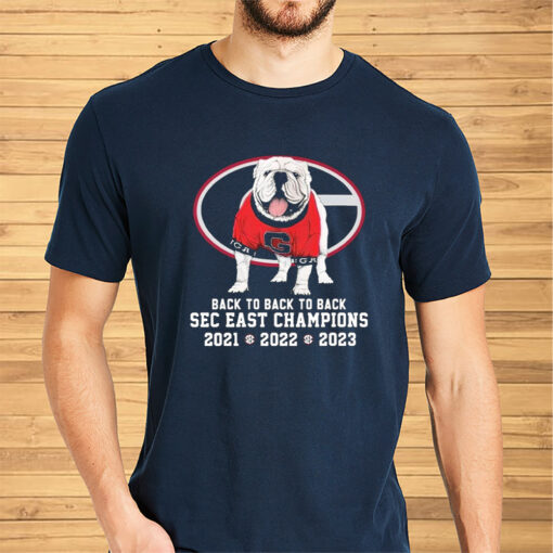 UGA Mascot Georgia Bulldogs Back To Back To Back SEC East Champions Shirts